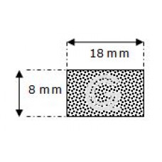 Rechthoekig mosrubber snoer | 8 x 18 mm | rol 50 meter